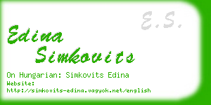 edina simkovits business card
